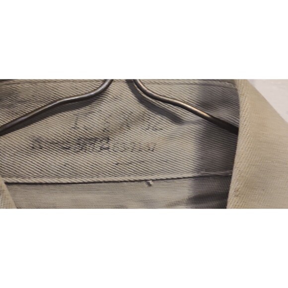 Vtg 60s Military Mens Small 1960 8.2 oz Khaki Field Button Shirt USA 15.5x32 - Picture 12 of 13